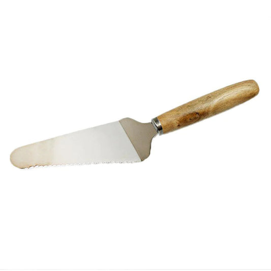 Cake Server 33cm With Wooden Handle Cake Slicer Metal Serrated Edge