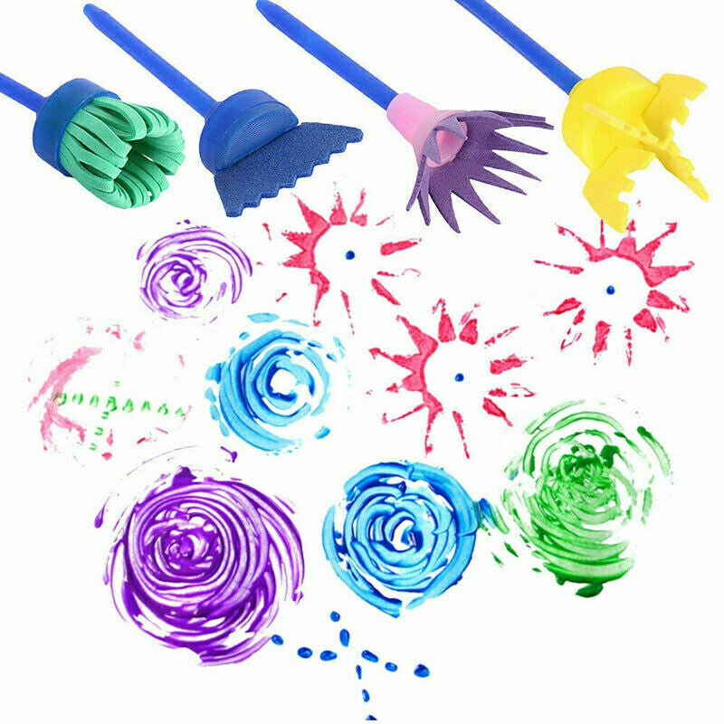"Vibrant Creations with Ease: 42-Piece Blue Paint Brushes and Sponge Painting Tool Set for Creative Play"