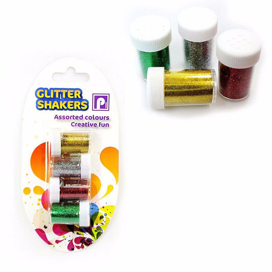 Assorted Colour Creative Fun Glitter Shakers Ideal for Crafting in Classrooms, Schools, and Preschools Pack of 4