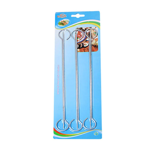 Pack Of 6 Metal BBQ Skewers Kebab Sticks 25cm