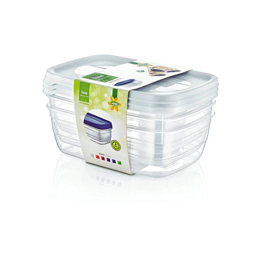 "Vibrant Round Storage Box Set: 3pcs (1.2L) with Lids in Random Colors"