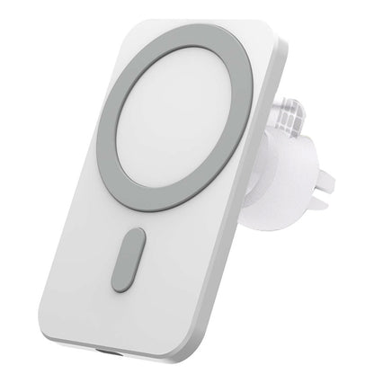 15W Mag-safe Air Vent Car Charger for iPhone 12/13/14 Series - White