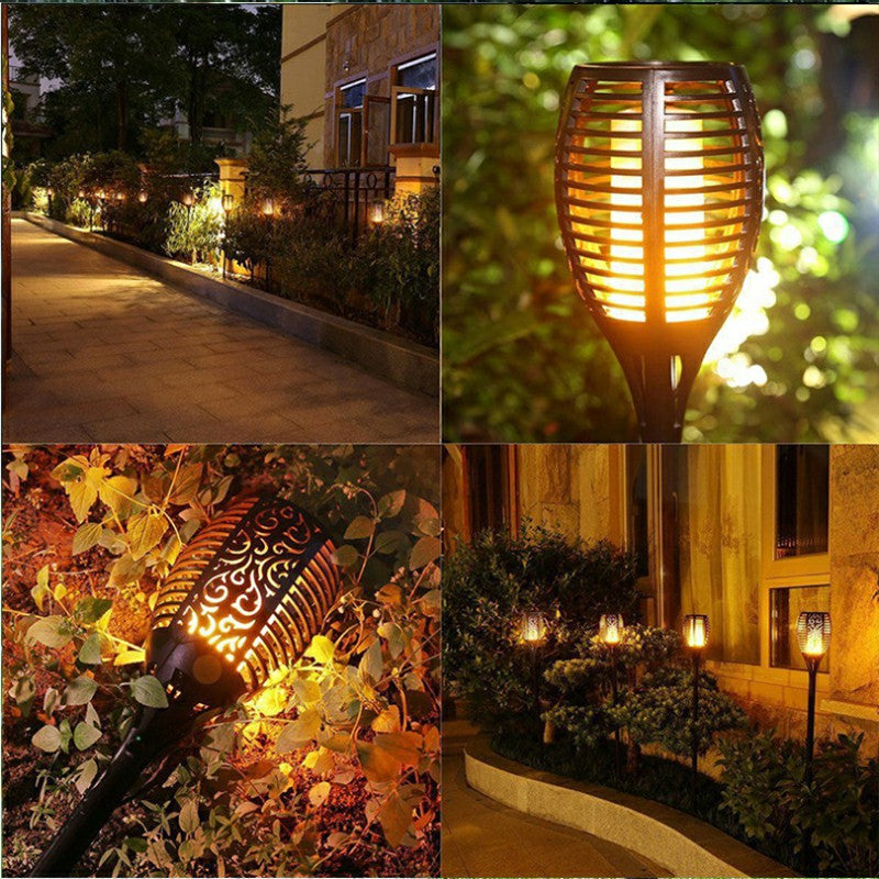 Solar Garden Lights Outdoor Waterproof LED Flickering Flames Torch