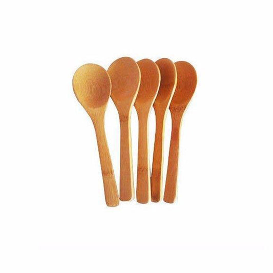 "Set of 5 Petite Wooden Condiment Spoons - Perfect for Seasoning"