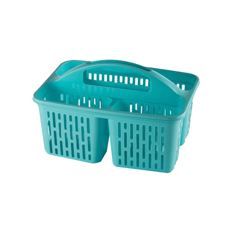 Kitchen Shower Room Sink Storage Divided Organiser Basket With Handle - Random Colours