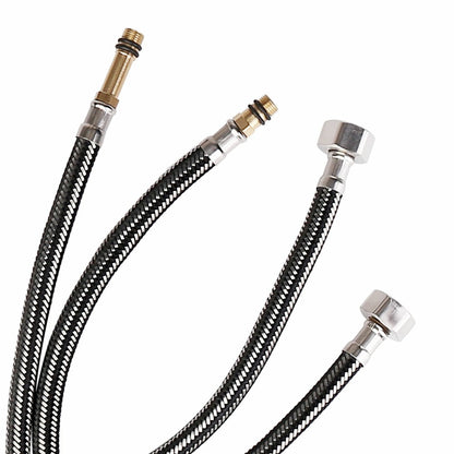 Modern Sink Mixer Tap Bathroom Basin Chrome Bath Taps Shower with 2 pcs 60cm Braided Hoses