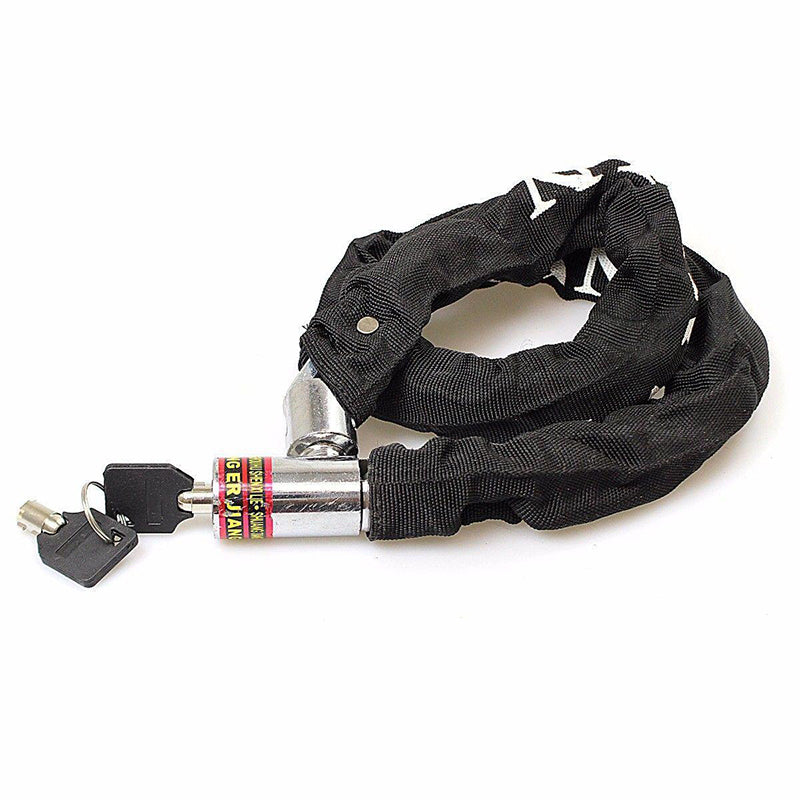 Classic Black Bicycle Chain Lock With Keys Bike Lock Chain