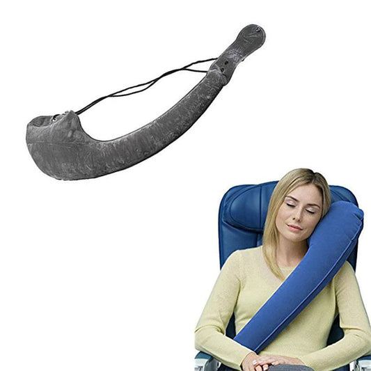 Ultimate Travel Pillow Neck Pillow Ideal Inflatable Full Lateral Support Airplane Pillow - Random color