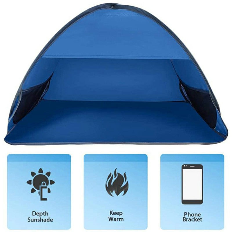 80x50x55cm Mini Head Pop Up Tent Portable Instant Sun Shade Canopy - Blue