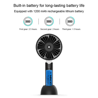 Summer Handheld Portable Mini Fan USB Rechargable Desktop Fan
