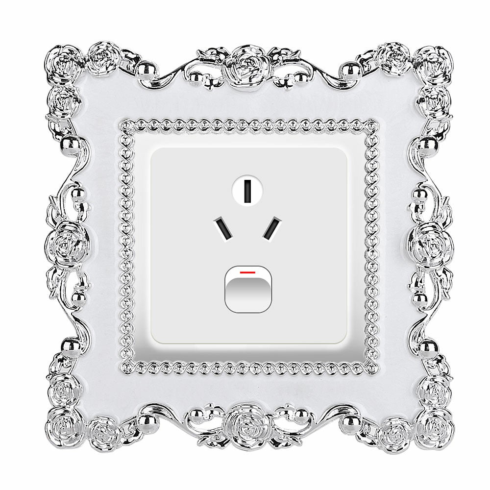 Crystal Resin Switch Stickers Surrounded Switch Cover Panel Wall Socket Stickers Room Decoration Gift - Rose Lace