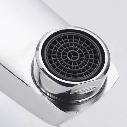 Modern Sink Mixer Tap Bathroom Basin Chrome Bath Taps Shower with 2 pcs 60cm Braided Hoses