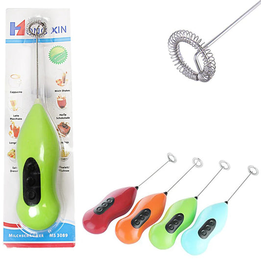 Hand Stirrer Coffee Milk Frother Stirrer Battery Operated 22 cm Random Colours