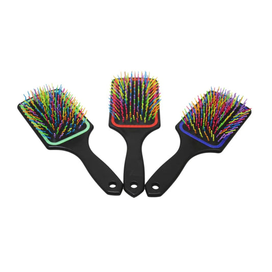 Tangle Free Multicoloured Hair Brush Frizzly Hair Brush Smoothing Massaging Detangling - Random Colour