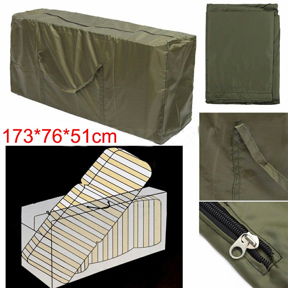 Waterproof Outdoor Furniture Cushion Storage Bag Organizer 210D Oxford Cloth - Army